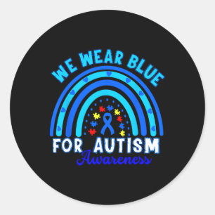 Sticker Rond En Avril Nous Portons Sensibilisation sur l'autism