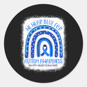 Sticker Rond en avril Porter Bleu Autisme Sensibilisation Homme