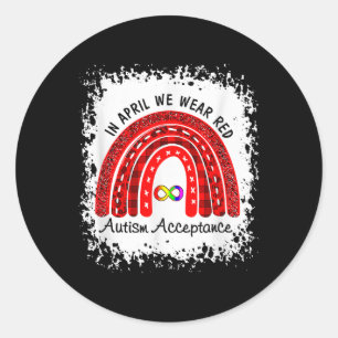 Sticker Rond En Avril Porter Rouge Plutôt Autisme-Acceptation
