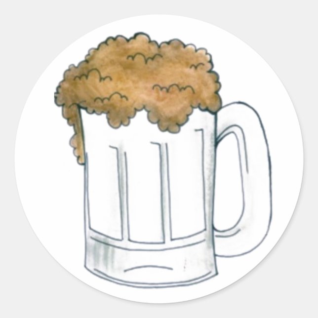 Sticker Rond En Bas De La Basse De Bière Foamy Mug Stein Ale Ba (Devant)