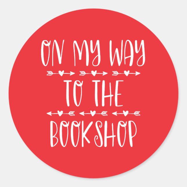 Sticker Rond En Chemin Vers La Librairie (Devant)