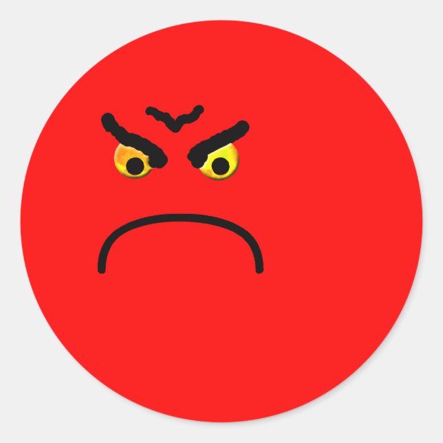 Sticker Rond En colère (Devant)