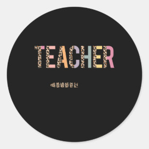 Sticker Rond En Cours S'Il Vous Plaît Wai Leopard Eacher Femme