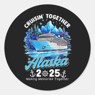 Sticker Rond En croisière ensemble Alaska 2025 Croisière en Ala