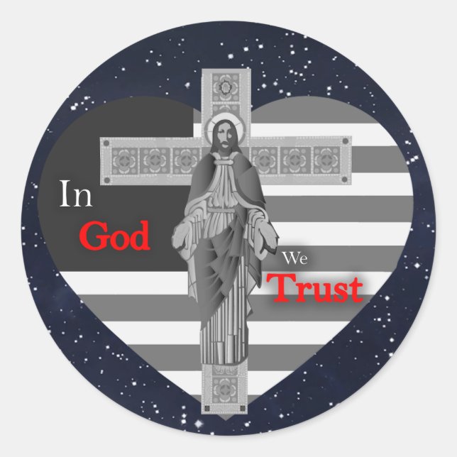 Sticker Rond En Dieu nous croyons (Devant)