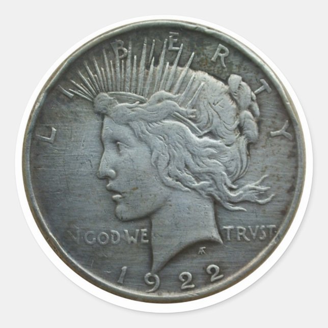 Sticker Rond En DIEU nous faisons confiance - Pièce de 1922 (Devant)