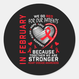 Sticker Rond En février, l'infirmière Go Red Rn sensibilise à l