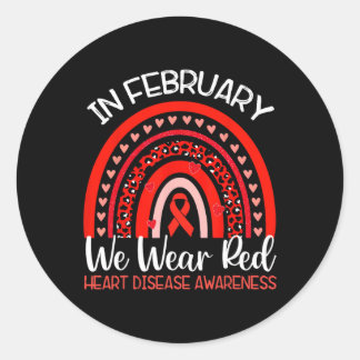 Sticker Rond En Février Nous Allons Red American Heart Disease 