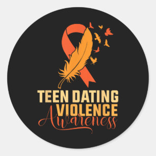 Sticker Rond En Février Nous Portons Orange Ado Dating Violence