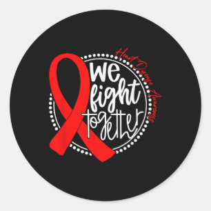 Sticker Rond En Février Nous Portons Red Heart Disease Awarenes