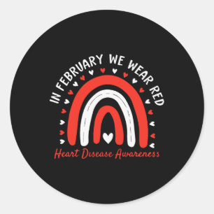 Sticker Rond En Février Nous Portons Red Rainbow - Maladie card