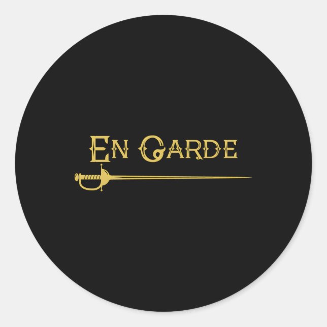 Sticker Rond En Garde Fencing Swords Rapier Sabre Sword (Devant)