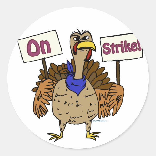 Sticker Rond En grève - Parler de Turquie (Devant)