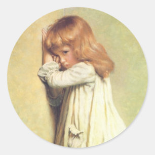 Sticker Rond En honte de Charles Burton Barber, Art Vintage