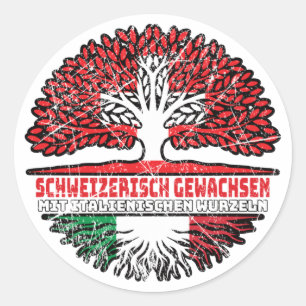 Sticker Rond en italien Arbre suisse suisse Wur