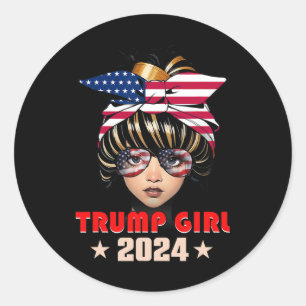 Sticker Rond En Juillet Trump 45 47 Trump Girl 2024