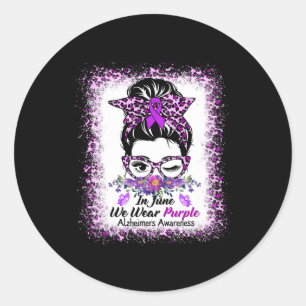 Sticker Rond En Juin Nous Portons Violet Alzheimer Sensibilisat