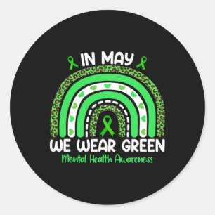 Sticker Rond En Mai, Nous Portons Des Lauréats Du Ruban Vert En