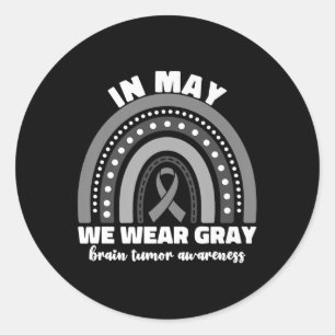 Sticker Rond En Mai, Nous Portons Gris Cerveau Mois de sensibil