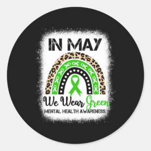 Sticker Rond En Mai, Nous Portons Le Mois Vert De Sensibilisati