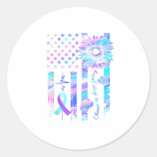 Sticker Rond En Mai, Nous Portons Le Ruban Suicide Sensibilisat