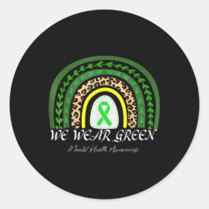 Sticker Rond En Mai, Nous Portons Une Léopa De Sensibilisation
