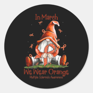 Sticker Rond En Mars Nous Portons Orange - Sclérose Multiples