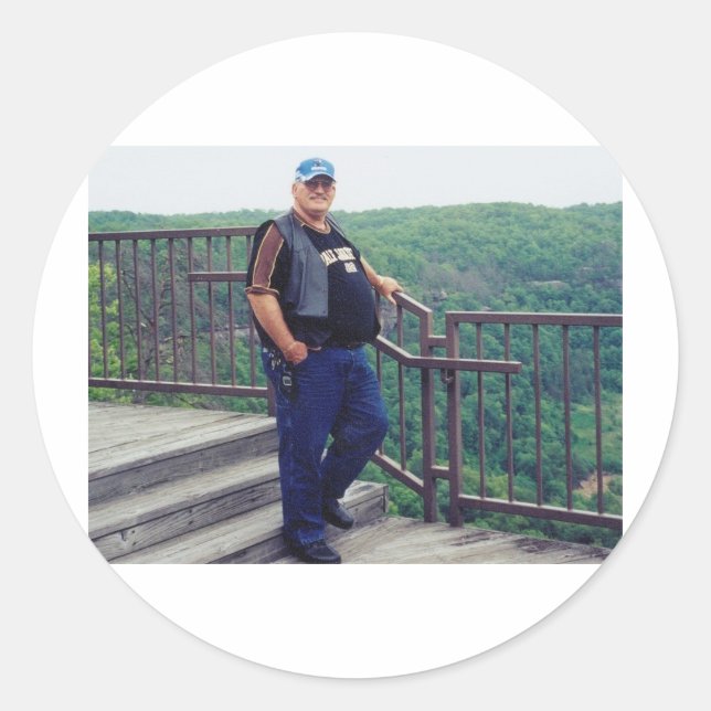 Sticker Rond En Mémoire Amoureuse De Papa (Devant)