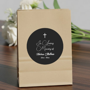 Sticker Rond En mémoire d'amour Élégant funérailles