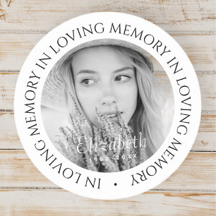 Sticker Rond En Mémoire d'amour Simple Photo personnalisée mode