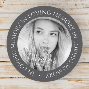 Sticker Rond En Mémoire d'amour Simple Photo personnalisée mode
