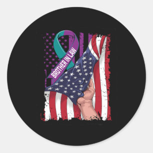 Sticker Rond En mémoire de Brother in Law Suicide Awareness USA