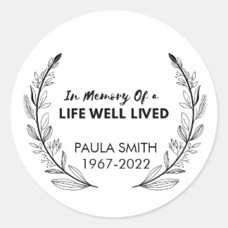 Sticker Rond En mémoire de funérailles Cadeau amoureux service