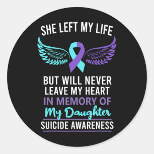 Sticker Rond En Mémoire De La Prévention Du Suicide De Fille