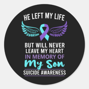 Sticker Rond En Mémoire De La Prévention Du Suicide Du Fils
