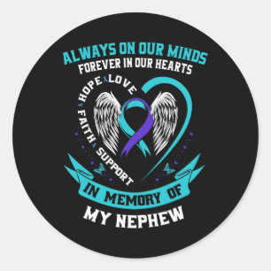 Sticker Rond En Mémoire De Ma Prévention Du Suicide Nephew