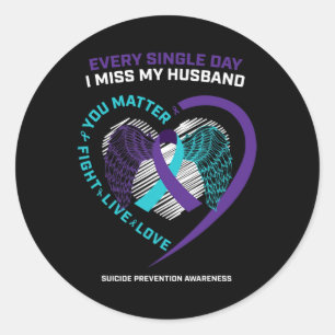 Sticker Rond En Mémoire De Mon Amoureux Mari Prévention Du Suic