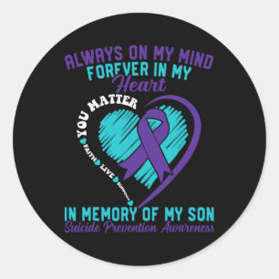 Sticker Rond En Mémoire De Mon Enfant Aimé Prévention Suicide A