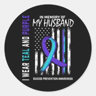 Sticker Rond En Mémoire De Mon Mari Suicide Sensibilisation Pré