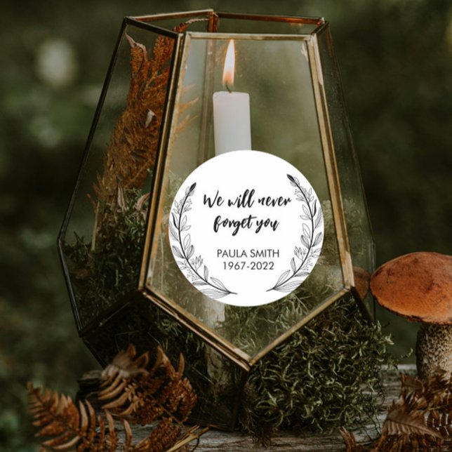 Sticker Rond En mémoire de. Nous ne t'oublierons jamais (Créateur téléchargé)