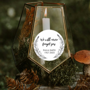 Sticker Rond En Mémoire De. Nous ne vous oublierons jamais