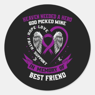 Sticker Rond En Mémoire Du Meilleur Ami Pancréatique Cancer Mem