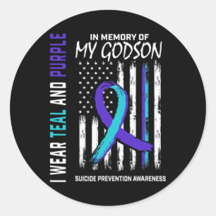Sticker Rond En mémoire Godson Prévention du suicide Amer