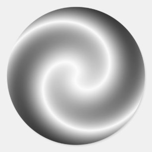 Sticker rond en métal argenté