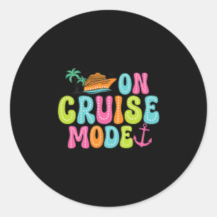 Sticker Rond En mode croisière2025 Voyage en bateau de vacances