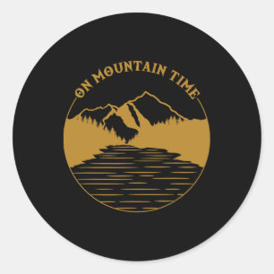 Sticker Rond En Montagne - Drôle Randonnée Et Cadeau De Camping