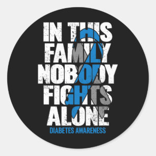 Sticker Rond En novembre, nous avons Wear Blue T1D T2D Diabète