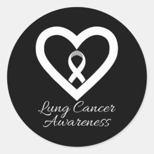 Sticker Rond En Novembre, Nous Portons Blanc Lung Cancer Sensib