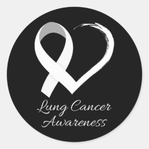 Sticker Rond En Novembre, Nous Portons Blanc Lung Cancer Sensib