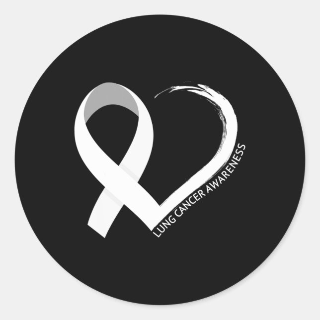 Sticker Rond En Novembre, Nous Portons Blanc Lung Cancer Sensib (Devant)